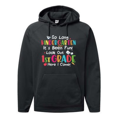 Kindergarten So Long Its Been 1st Grade Back To School Performance Fleece Hoodie