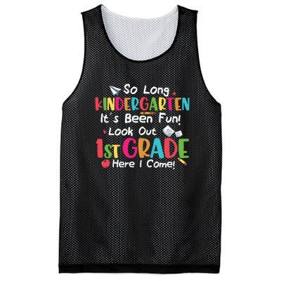 Kindergarten So Long Its Been 1st Grade Back To School Mesh Reversible Basketball Jersey Tank