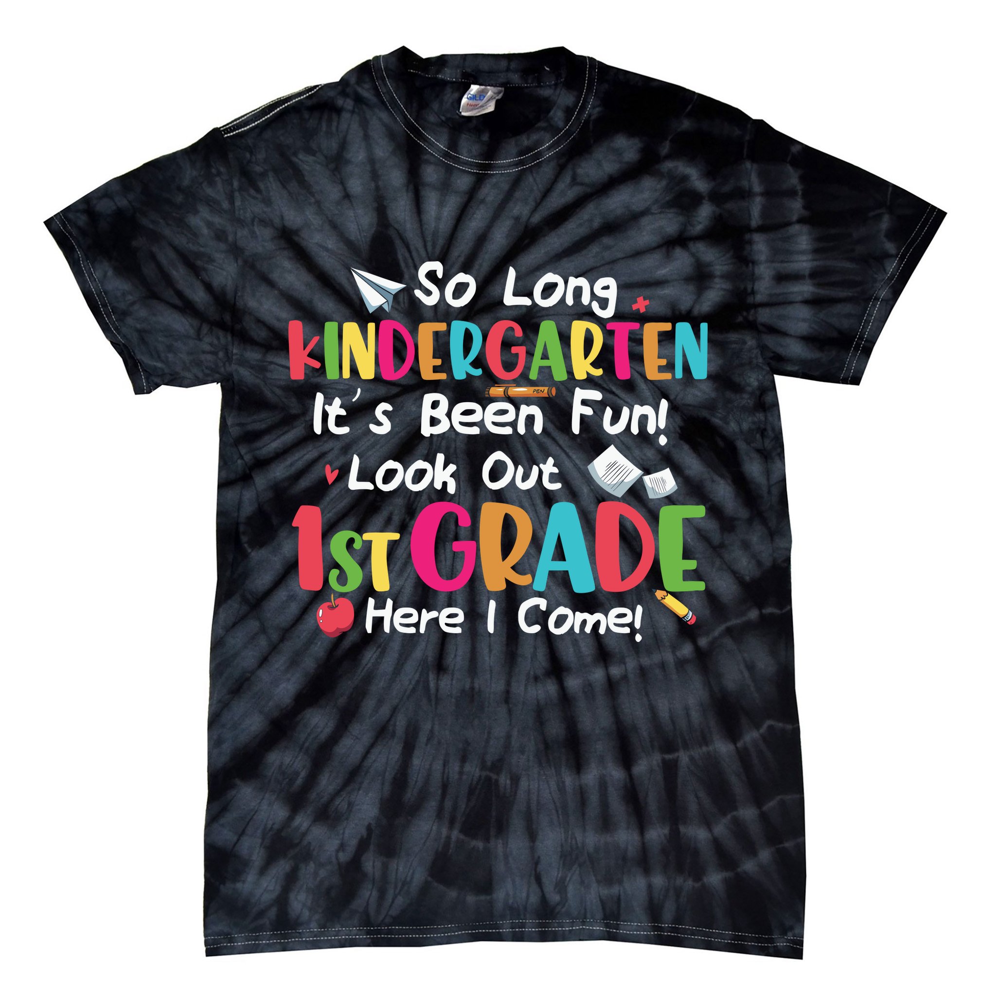 Kindergarten So Long Its Been 1st Grade Back To School Tie-Dye T-Shirt