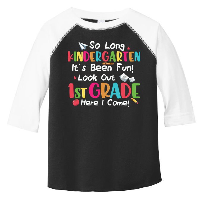 Kindergarten So Long Its Been 1st Grade Back To School Toddler Fine Jersey T-Shirt