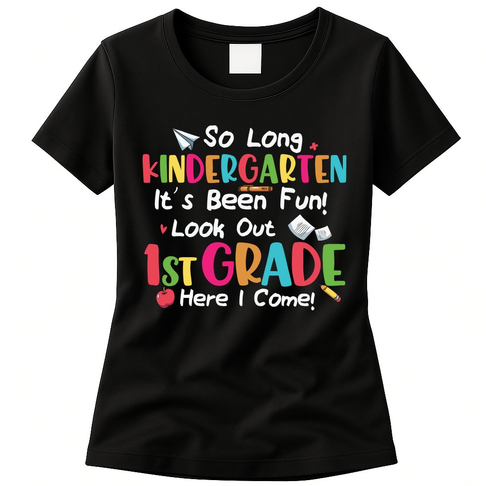 Kindergarten So Long Its Been 1st Grade Back To School Womens T-Shirt