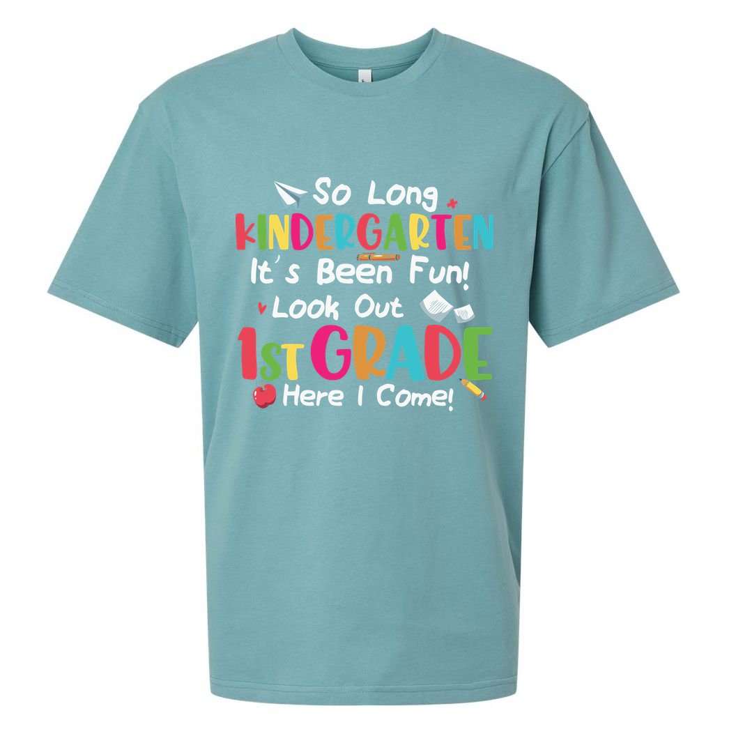 Kindergarten So Long Its Been 1st Grade Back To School Sueded Cloud Jersey T-Shirt