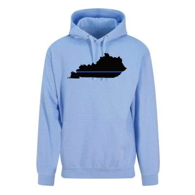 Kentucky State Map Police Law Enforcement Blue Line Unisex Surf Hoodie