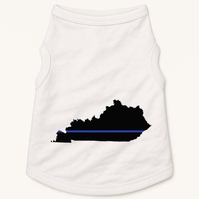 Kentucky State Map Police Law Enforcement Blue Line Doggie Tank