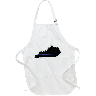 Kentucky State Map Police Law Enforcement Blue Line Apron
