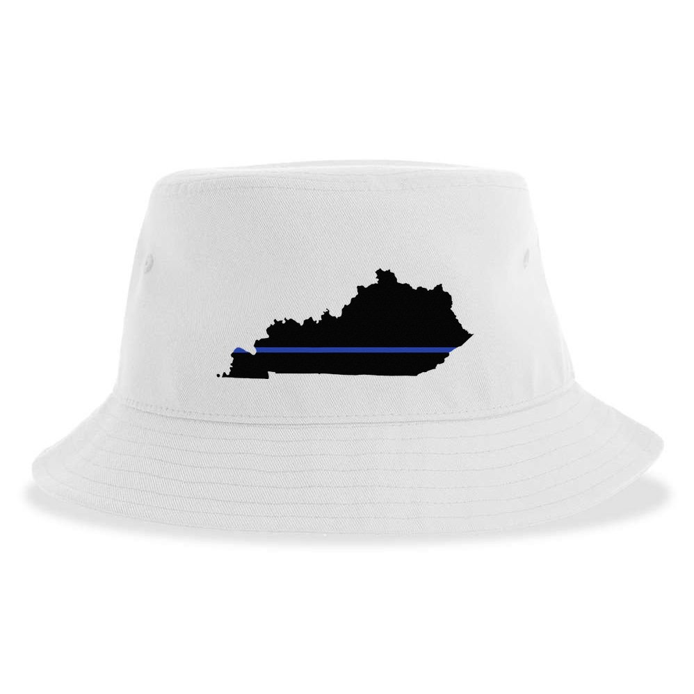 Kentucky State Map Police Law Enforcement Blue Line Sustainable Bucket Hat