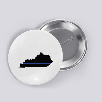Kentucky State Map Police Law Enforcement Blue Line Button