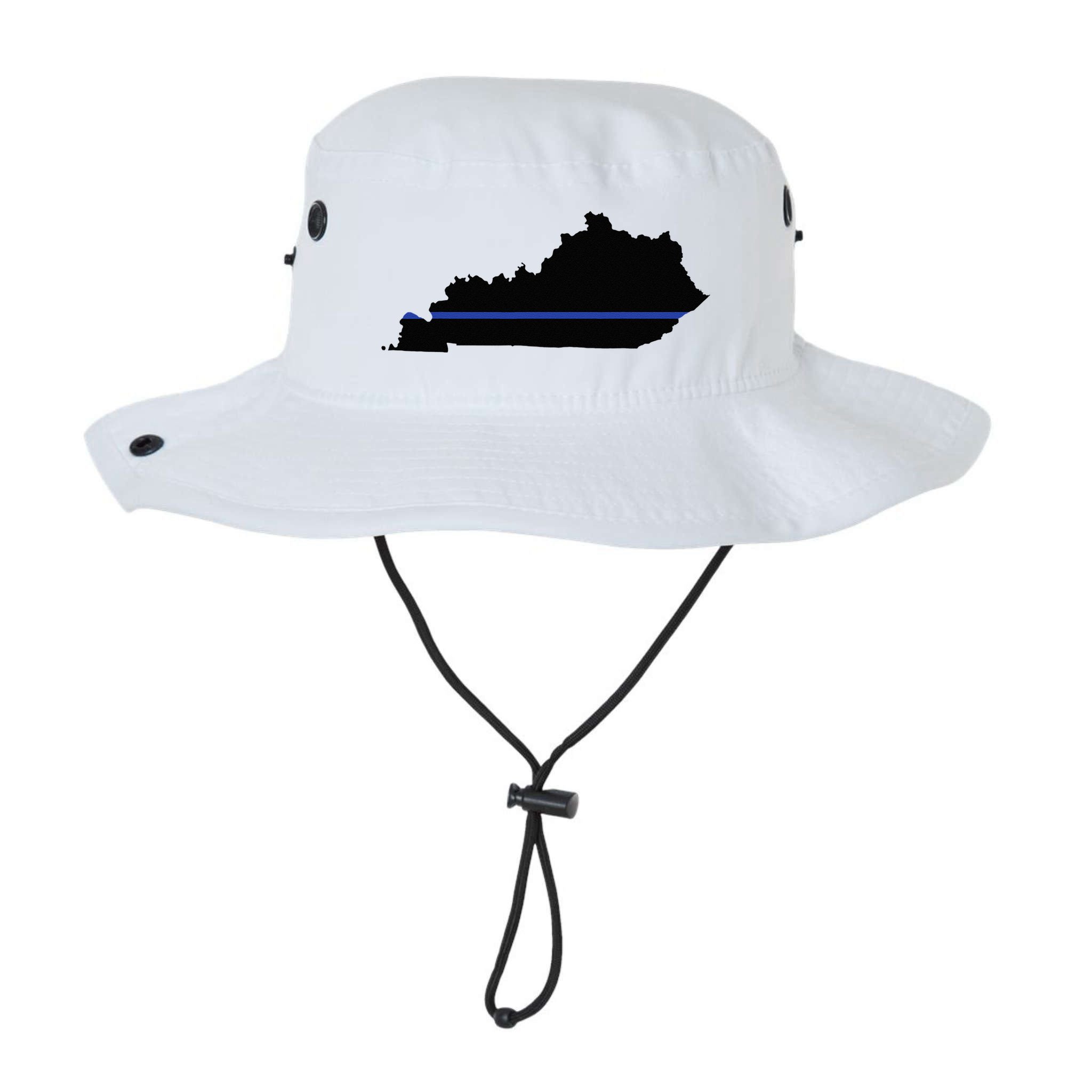 Kentucky State Map Police Law Enforcement Blue Line Bucket Hat