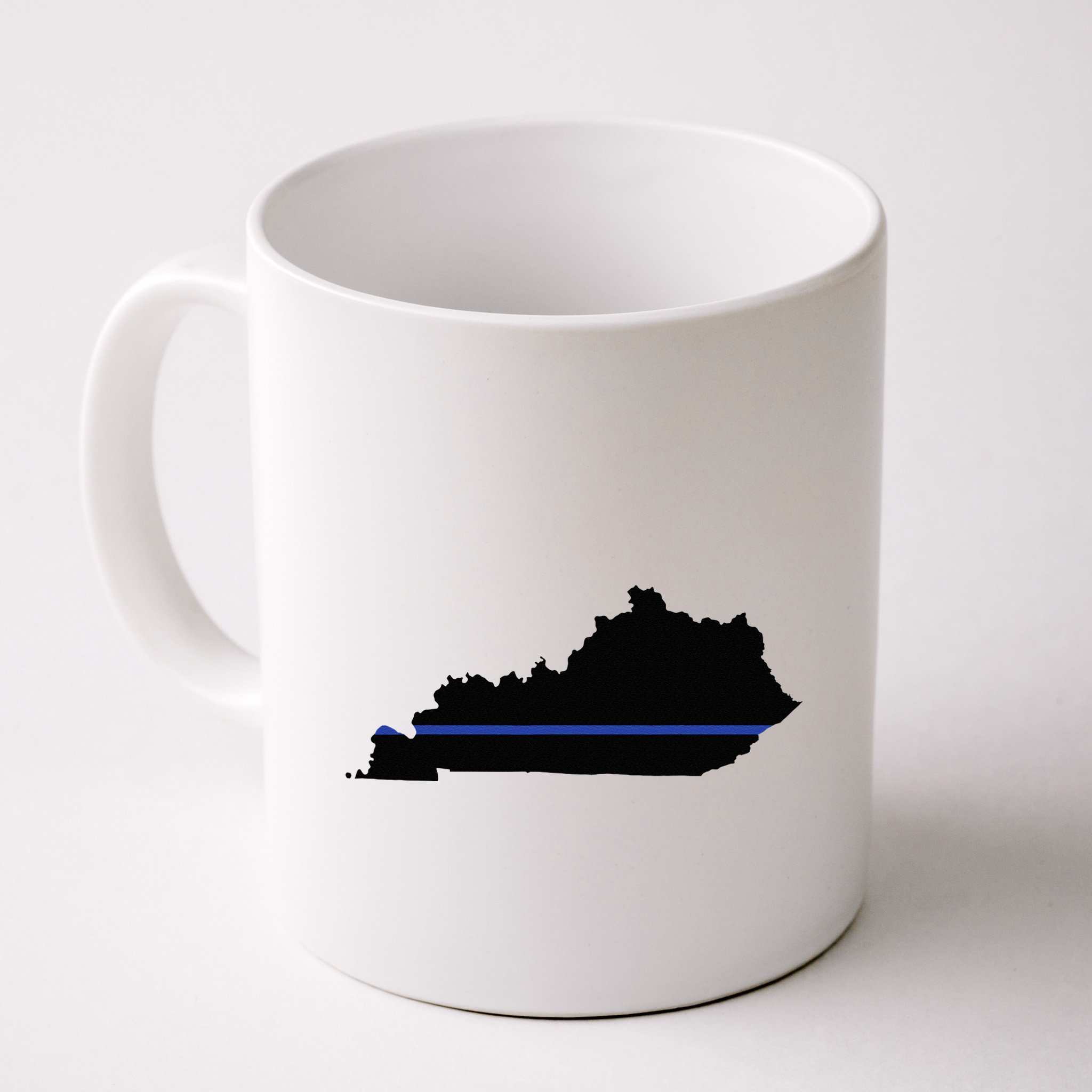 Kentucky State Map Police Law Enforcement Blue Line Mug