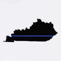 Kentucky State Map Police Law Enforcement Blue Line Beanie