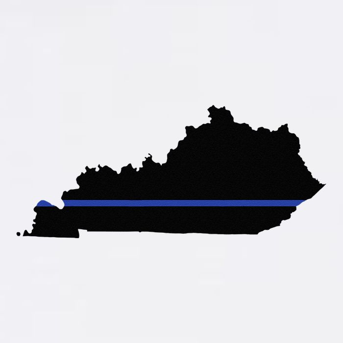 Kentucky State Map Police Law Enforcement Blue Line Beanie