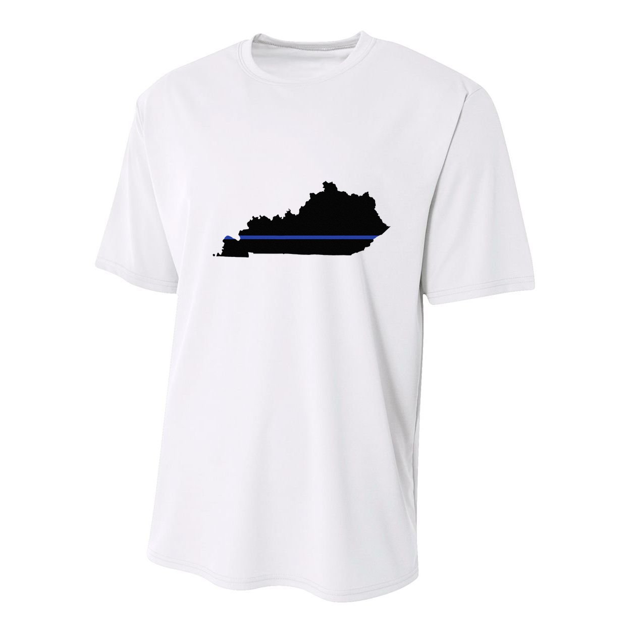 Kentucky State Map Police Law Enforcement Blue Line Youth Performance Sprint T-Shirt