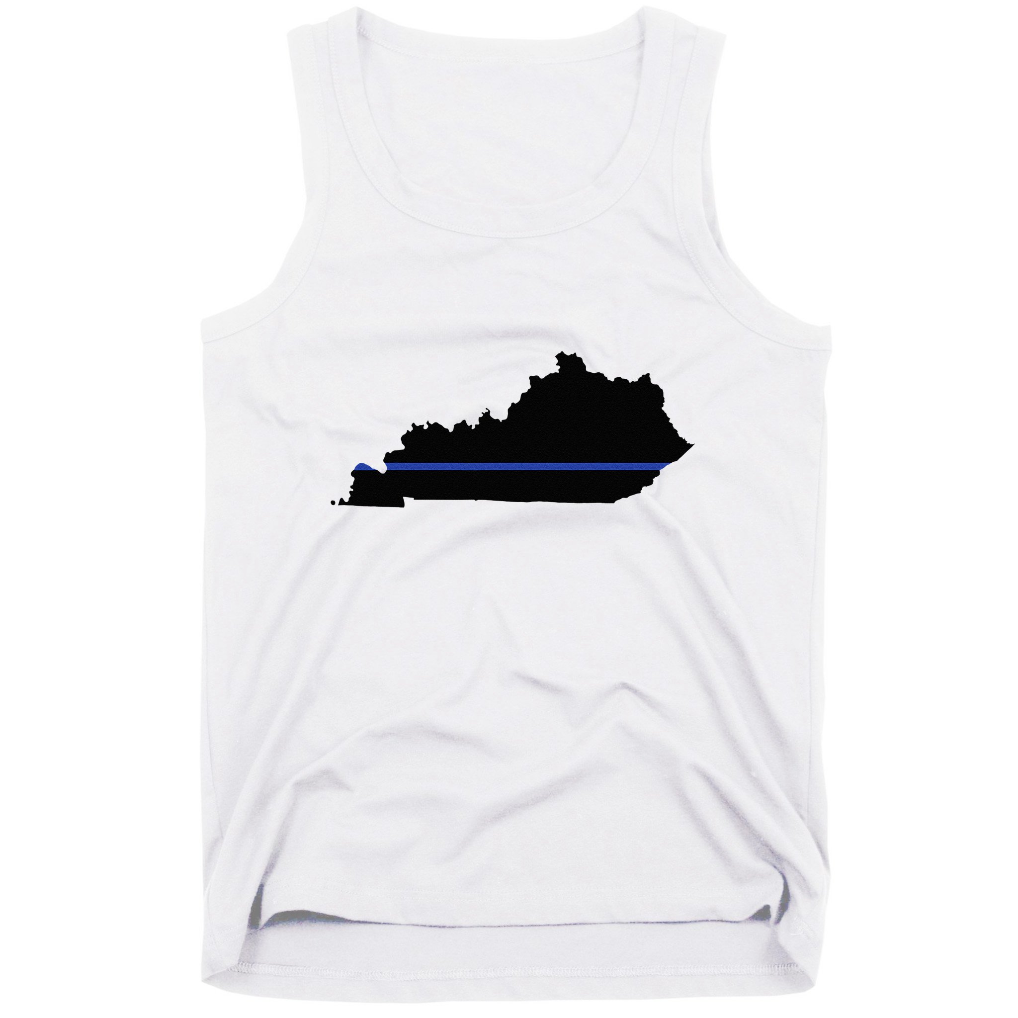 Kentucky State Map Police Law Enforcement Blue Line Tank Top