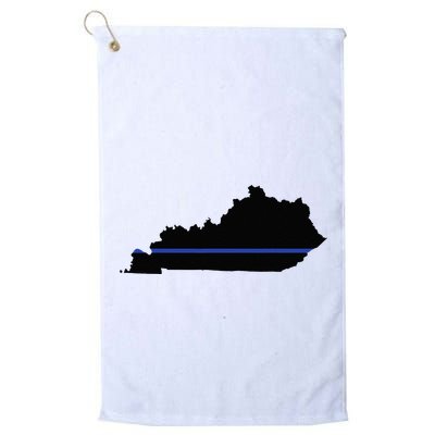 Kentucky State Map Police Law Enforcement Blue Line Golf Towel