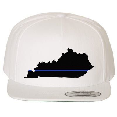 Kentucky State Map Police Law Enforcement Blue Line Wool Snapback Cap