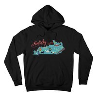 Kentucky State Map Travel Cities & Destination Souvenir Hoodie