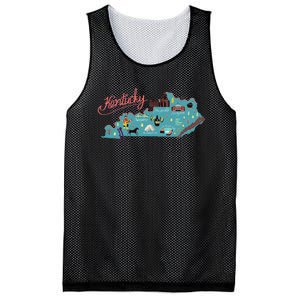 Kentucky State Map Travel Cities & Destination Souvenir Mesh Reversible Basketball Jersey Tank