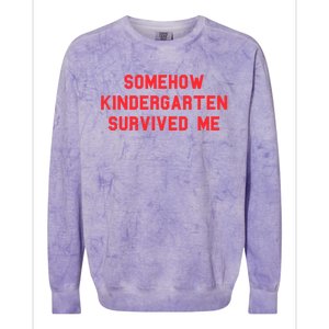 Kindergarten Survived Me Graduation Day Funny Fan Red Gift Colorblast Crewneck Sweatshirt