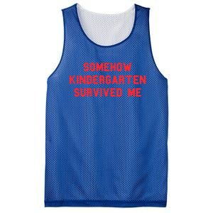 Kindergarten Survived Me Graduation Day Funny Fan Red Gift Mesh Reversible Basketball Jersey Tank