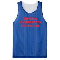 Kindergarten Survived Me Graduation Day Funny Fan Red Gift Mesh Reversible Basketball Jersey Tank