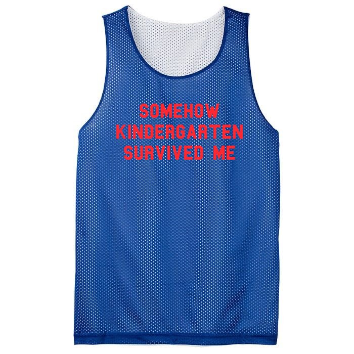 Kindergarten Survived Me Graduation Day Funny Fan Red Gift Mesh Reversible Basketball Jersey Tank