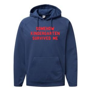 Kindergarten Survived Me Graduation Day Funny Fan Red Gift Performance Fleece Hoodie