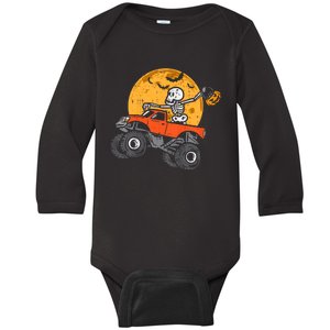 Kids Skeleton Monster Truck Moon Candy Toddler Boys Halloween Kid Baby Long Sleeve Bodysuit