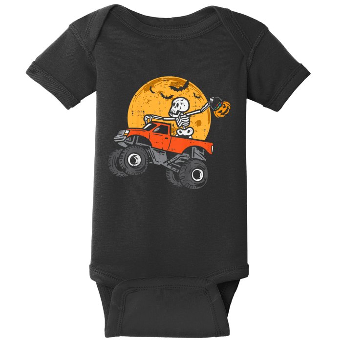 Kids Skeleton Monster Truck Moon Candy Toddler Boys Halloween Kid Baby Bodysuit