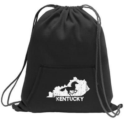 Kentucky State Map Horse Racing Lovers Sweatshirt Cinch Pack Bag