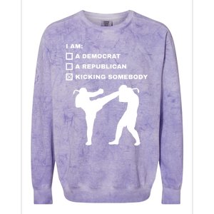 Kicking Somebody Muay Thai Kickboxing Mixed Martial Arts Great Gift Colorblast Crewneck Sweatshirt