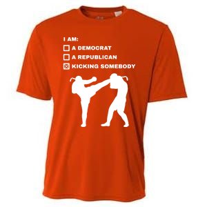 Kicking Somebody Muay Thai Kickboxing Mixed Martial Arts Great Gift Cooling Performance Crew T-Shirt