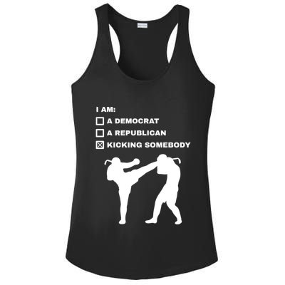 Kicking Somebody Muay Thai Kickboxing Mixed Martial Arts Great Gift Ladies PosiCharge Competitor Racerback Tank