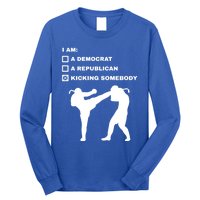 Kicking Somebody Muay Thai Kickboxing Mixed Martial Arts Great Gift Long Sleeve Shirt