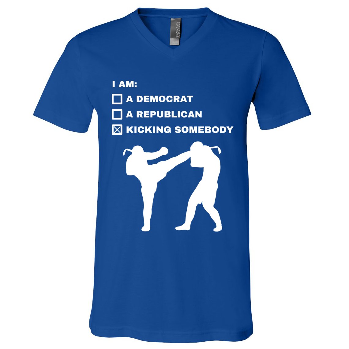 Kicking Somebody Muay Thai Kickboxing Mixed Martial Arts Great Gift V-Neck T-Shirt