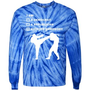 Kicking Somebody Muay Thai Kickboxing Mixed Martial Arts Great Gift Tie-Dye Long Sleeve Shirt