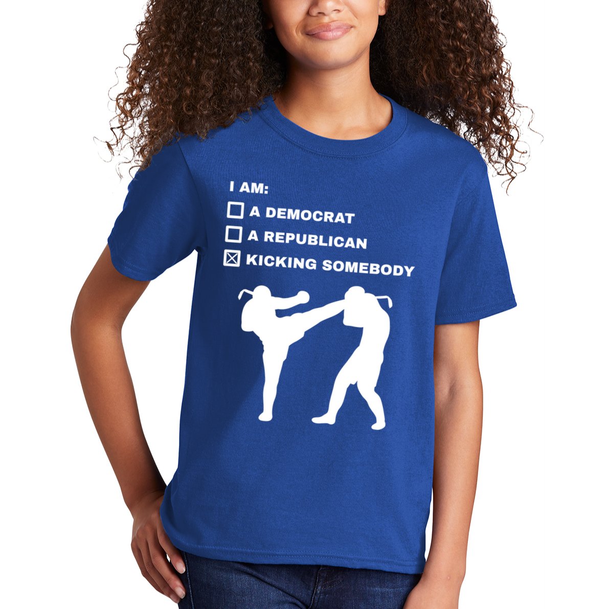 Kicking Somebody Muay Thai Kickboxing Mixed Martial Arts Great Gift Kids T-Shirt
