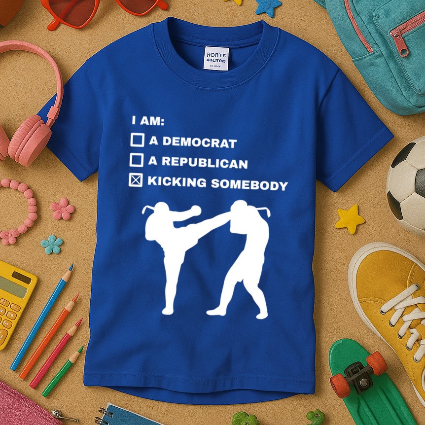 Kicking Somebody Muay Thai Kickboxing Mixed Martial Arts Great Gift Kids T-Shirt
