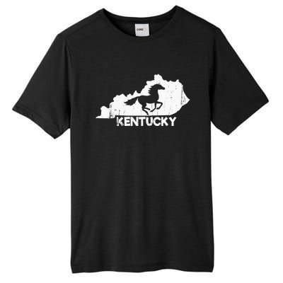 Kentucky State Map Horse Racing Lovers Rider Tall Fusion ChromaSoft Performance T-Shirt