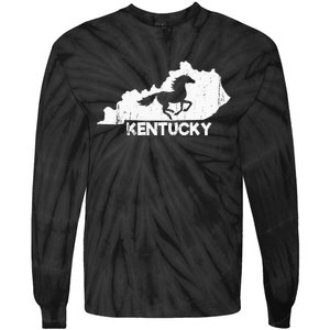 Kentucky State Map Horse Racing Lovers Rider Tie-Dye Long Sleeve Shirt