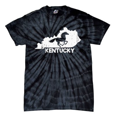 Kentucky State Map Horse Racing Lovers Rider Tie-Dye T-Shirt