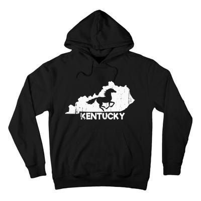 Kentucky State Map Horse Racing Lovers Rider Tall Hoodie