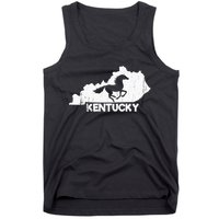 Kentucky State Map Horse Racing Lovers Rider Tank Top