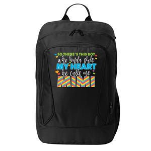 Kinda Stole My Heart Rainbow Mimi Grandma Grandson Gift City Backpack