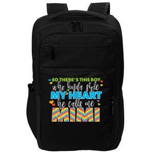 Kinda Stole My Heart Rainbow Mimi Grandma Grandson Gift Impact Tech Backpack