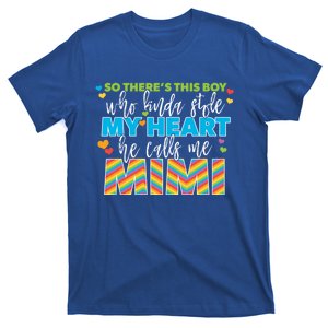 Kinda Stole My Heart Rainbow Mimi Grandma Grandson Gift T-Shirt