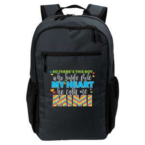 Kinda Stole My Heart Rainbow Mimi Grandma Grandson Gift Daily Commute Backpack