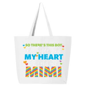 Kinda Stole My Heart Rainbow Mimi Grandma Grandson Gift 25L Jumbo Tote