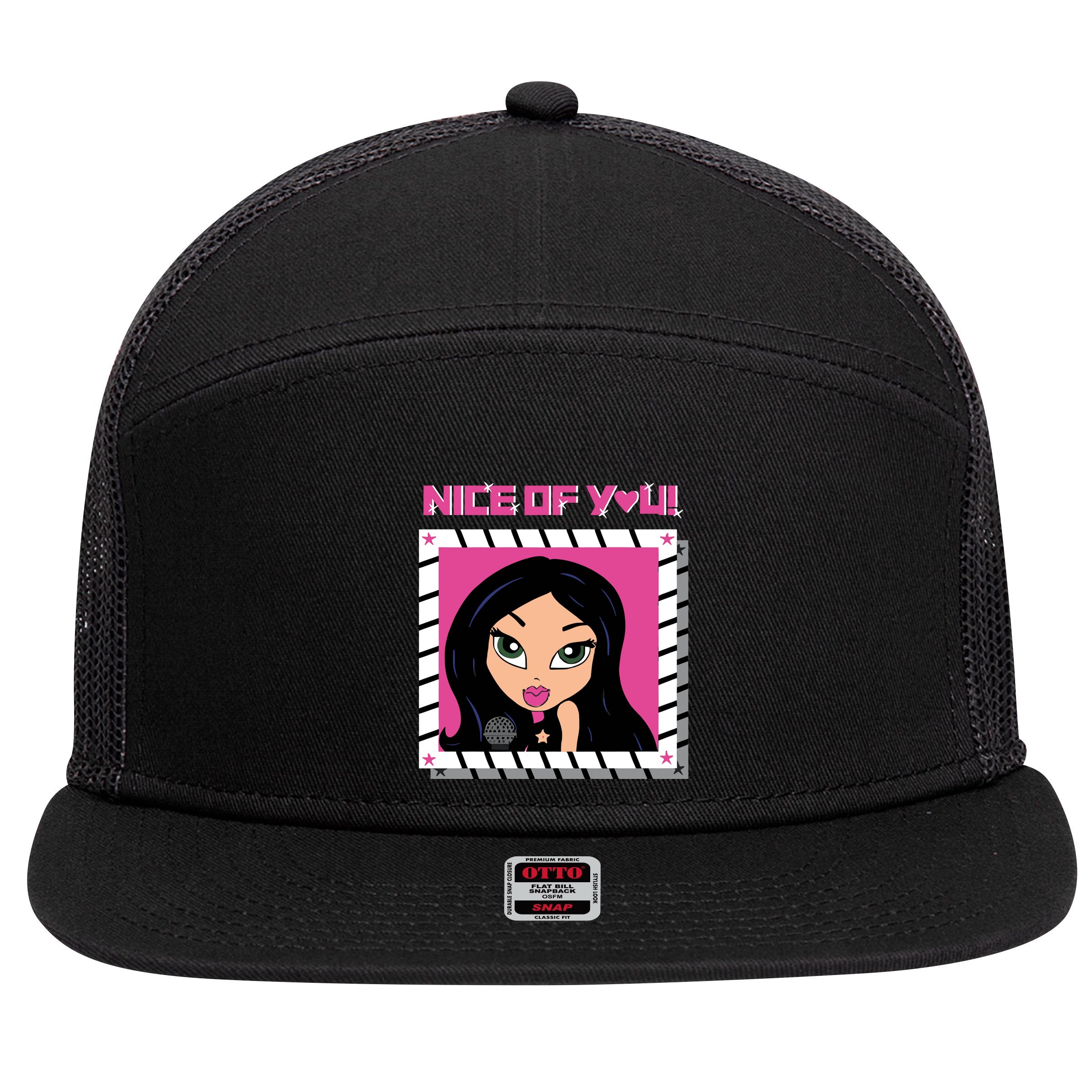Katrina Stuart Nice Of You Closeup 7 Panel Mesh Trucker Snapback Hat
