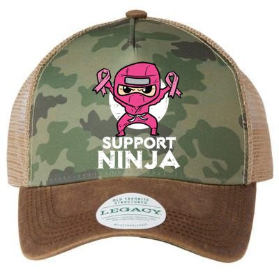 Kids Support Ninja Pink Cute Breast Cancer Awareness Legacy Tie Dye Trucker Hat