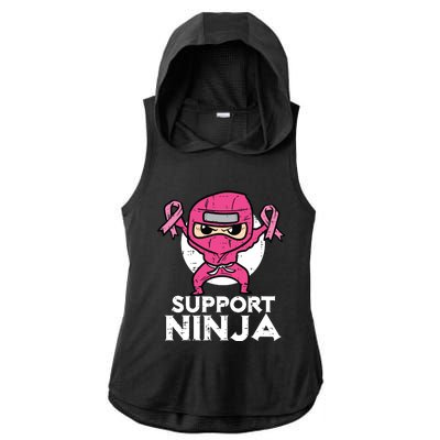 Kids Support Ninja Pink Cute Breast Cancer Awareness Ladies PosiCharge Tri-Blend Wicking Draft Hoodie Tank